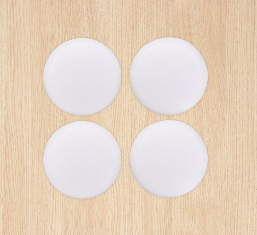 4 ks samolepící silikonové podložky proti nárazu dveří kulaté, bílé