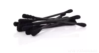 Černé EKOLOGICKÉ vatové TYČINKY z recyklovaného tvrdého kartonu & 100% BAVLNY