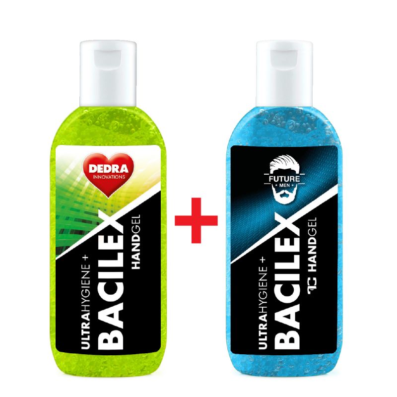 Výhodná SADA 1+1 ZDARMA čisticí gel na ruce, 65 % alkoholu, handGEL BACILEX ultraHYGIENE+