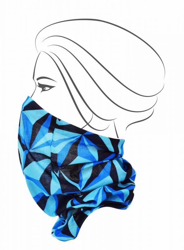 Multifunkční šátek modré origami