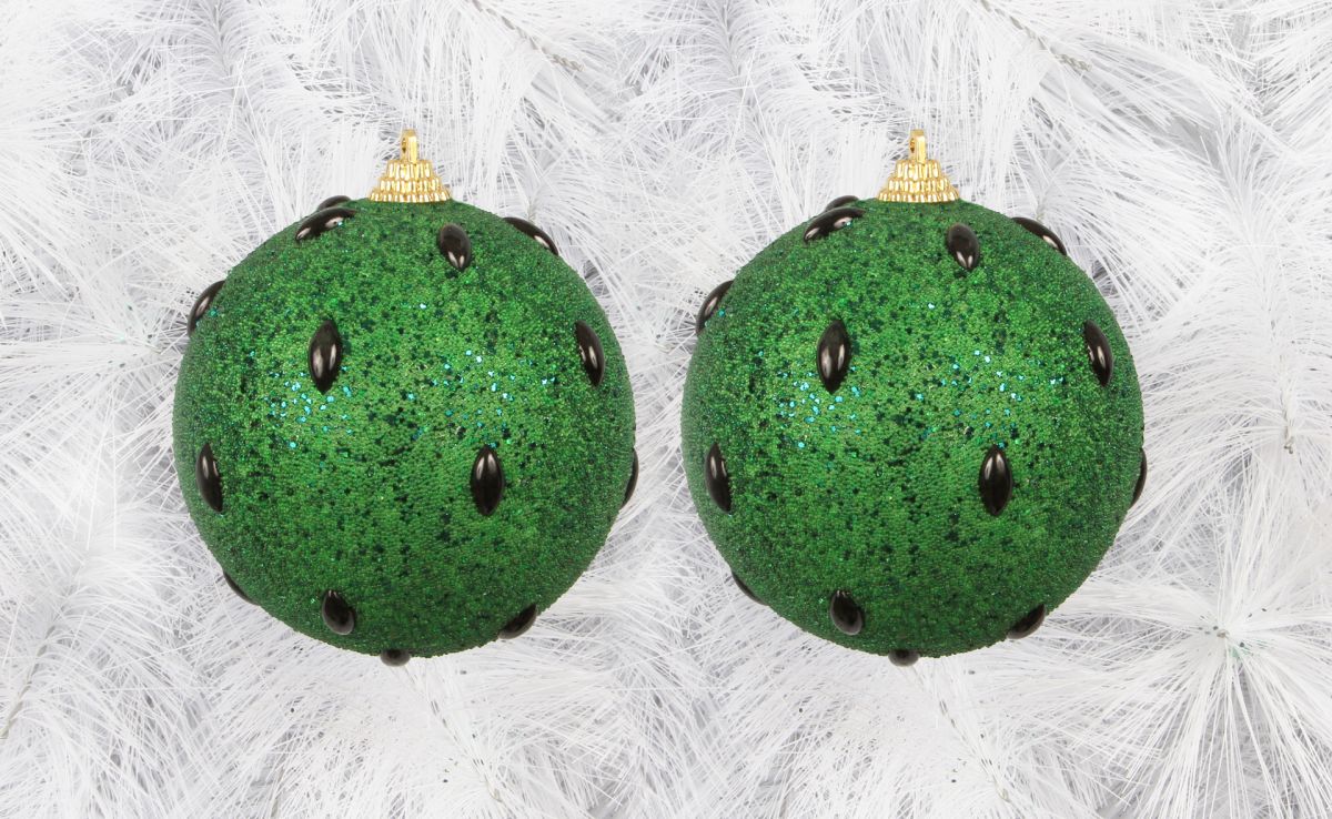 2 ks XL ozdobných koulí, průměr 8,5 cm