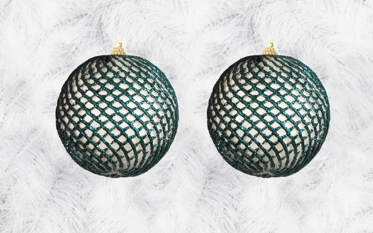 2 ks XL ozdobných koulí, průměr 8,5 cm