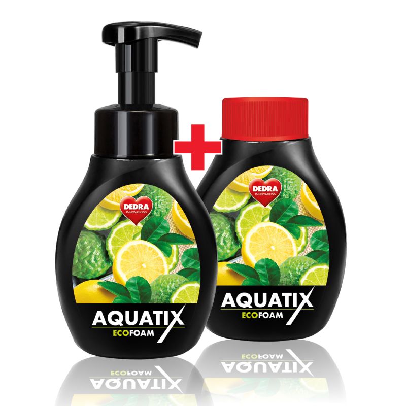 SADA 1+1 Aktivní EKO pěna na ruční mytí nádobí AQUATIX EcoFoam bergamot & lemon