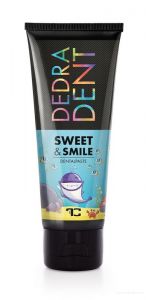 1 ks přírodní dětská zubní pasta SWEET & SMILE pro ochranu mléčných zubů, se žvýkačkovou příchutí, DEDRA DENT