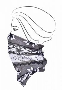 Multifunkční šátek, černo - bílo - šedý