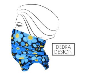 Multifunkční šátek modré DAISY FLOWERS