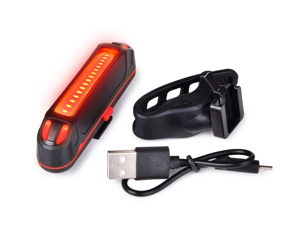 Nabíjecí USB intenzivní LED červené světlo na kolo