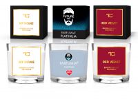VOTIVNÍ SADA 3ks sójových vonných eko-svíček PARFUMIA® řady LEGENDS & GOLD LINE