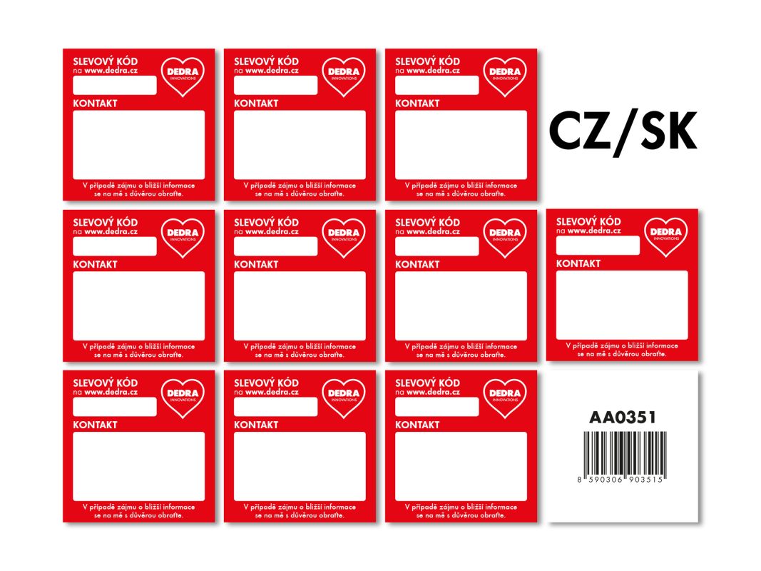 ČR/SK 10 ks samolepky PRODEJCE na katalog, 5x5 cm