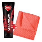 Sada 1+1 ZDARMA čistič a leštidlo na sklokeramické a indukční varné desky CERAMICUM + ultrasavá utěrka z vaflového mikrovlákna