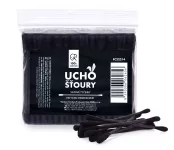 Černé EKOLOGICKÉ vatové TYČINKY z recyklovaného tvrdého kartonu & 100% BAVLNY