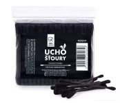 Černé EKOLOGICKÉ vatové TYČINKY z recyklovaného tvrdého kartonu & 100% BAVLNY