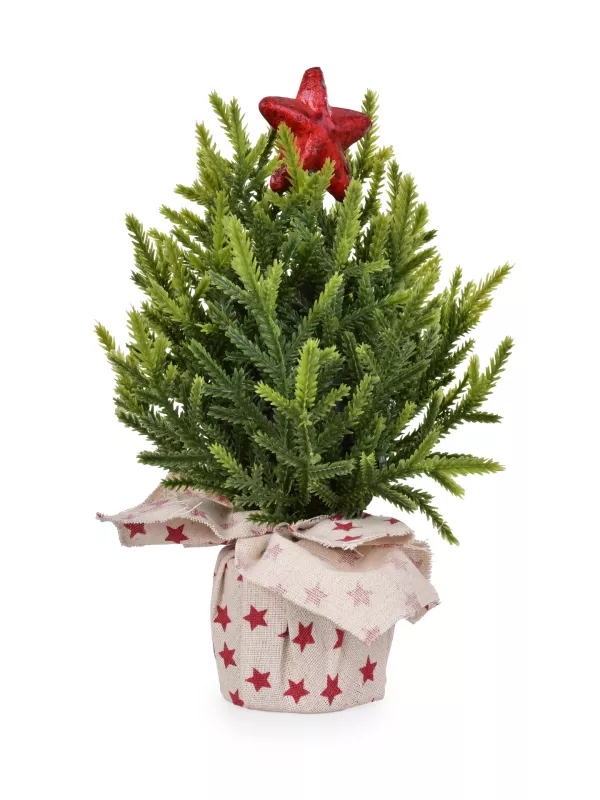 26 cm dekorativní vánoční stromek s červenou hvězdou