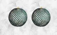 2 ks XL ozdobných koulí, průměr 8,5 cm