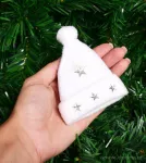 Sametový bílý, kulich s aplikací hvězd 10 cm