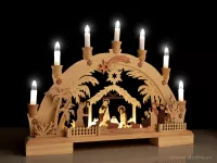 45 cm svítící LED betlém s dekorativními svíčkami