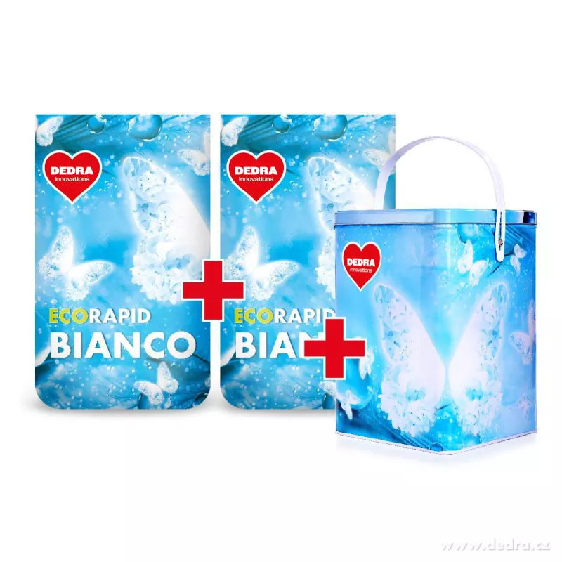 Sada 2 ks prášek na bílé prádlo ECORAPID BIANCO + ZDARMA DÓZA
