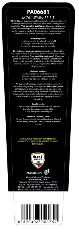 PARFUMAGE®, mountain spirit, parfémový superkoncentrát