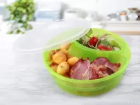 Duobox 700ml+300ml dóza na potraviny zelený kulatý