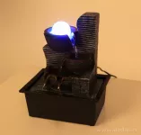 Kaskáda se zenovou koulí, pokojová fontána, s LED osvětlením