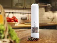 XXL elektrický mlýnek s LED osvětlením bílý, v.: 22 cm