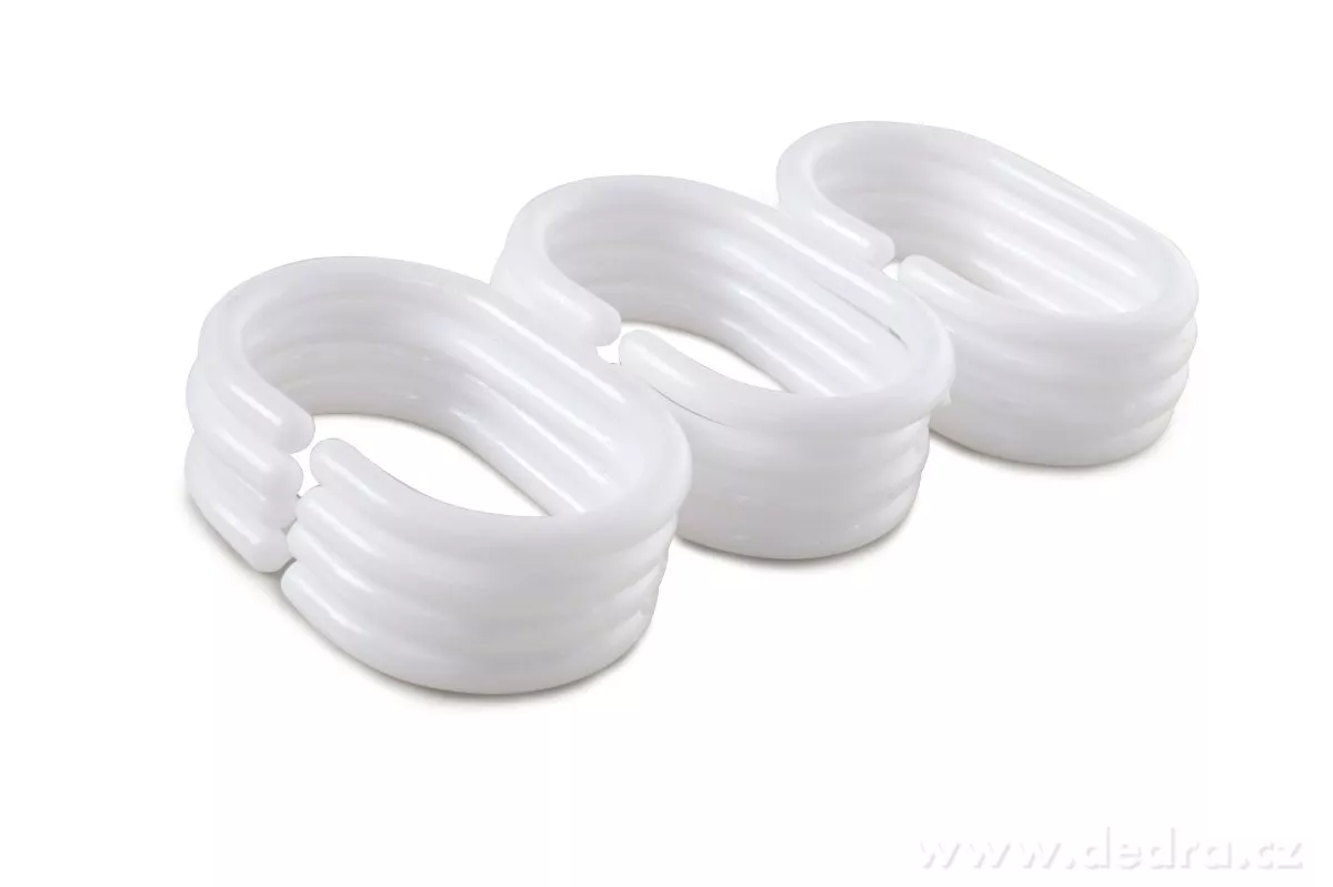Sada 12 kroužků na koupelnové závěsy