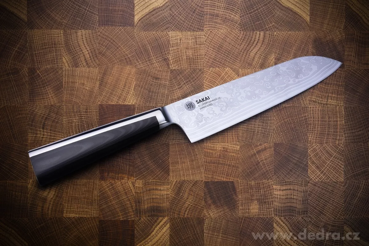 SAKAI 67 SANTOKU nůž Šéfkuchaře, z 67 vrstev damascénské oceli