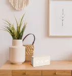 WOODOO CLOCK digitální LED dřevěné hodiny smetanové