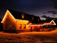 LED světelný déšť, 200 LED diod, 8 programů, teplé bílé světlo