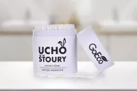 Bílé ekologické UCHOŠŤOURY 200 ks z recyklovaného tvrdého kartonu & 100% BAVLNY