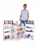 SLIM WHITE pojízdný regál do úzkých prostor 4 patrový