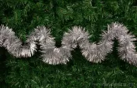 Široký řetěz, stříbrný, na vánoční dekorace, 200 cm