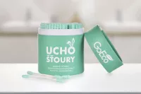 Zelené ekologické UCHOŠŤOURY 200 ks, z recyklovaného tvrdého kartonu & 100% BAVLNY