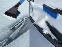 TELESKOPICKÝ SMETÁČEK a ŠKRABKA na auto, nastavitelná délka 65-82 cm