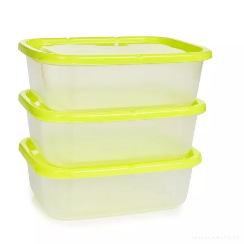 3 ks dóza na potraviny GREENBOX 650 ml, z odolného plastu
