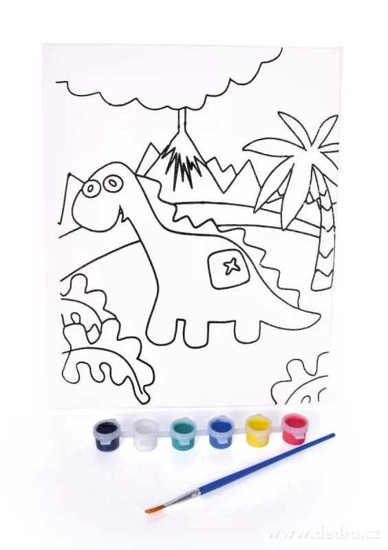 Obrázek "vymaluj si sám" brontosaurus, 24 x 30 cm