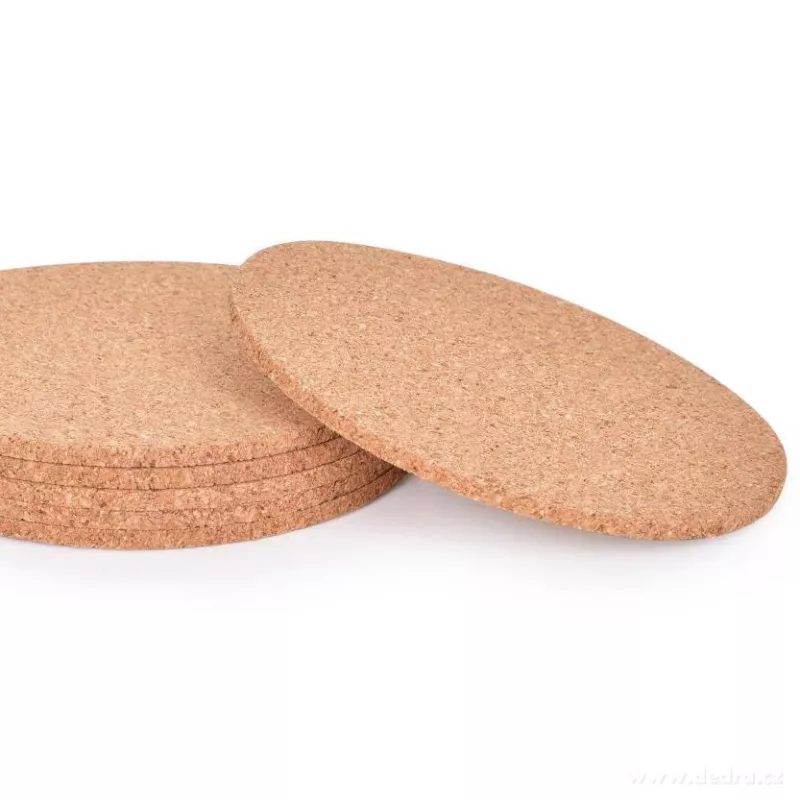 6 ks KORKOVÉ PODTÁCKY průměr 9,5 cm, GoEco®