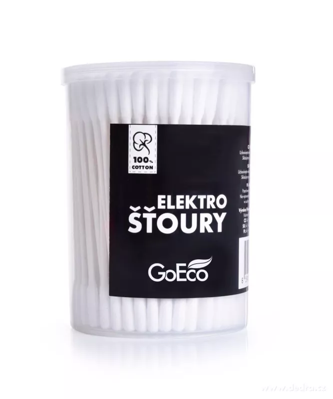 ELEKTROŠŤOURY tenké vatové tyčinky 180 ks na čištění IQOS a elektroniky, kompostovatelné