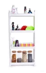 Pojízdný regál SLIM WHITE 17 cm do úzkých prostor, 4 patrový