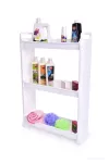 Pojízdný regál SLIM WHITE 17 cm do úzkých prostor, 3 patrový