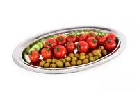 40 cm servírovací nerezový oválný tác