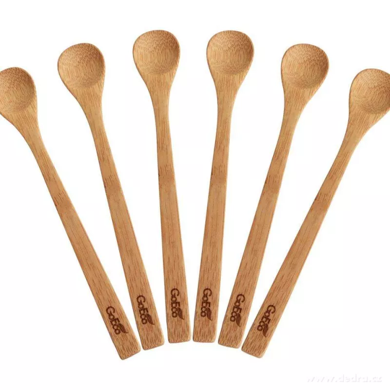 6 ks bambusové dlouhé lžičky GoEco®, 19 cm
