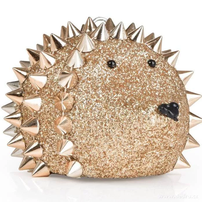 Vánoční ježek, platinová barva 8 cm