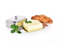 Masivní nerezová máslenka, dóza na máslo