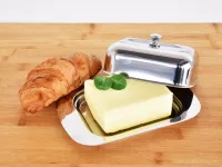 Masivní nerezová máslenka, dóza na máslo