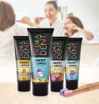 1 ks přírodní dětská zubní pasta SWEET & SMILE pro ochranu mléčných zubů, se žvýkačkovou příchutí, DEDRA DENT