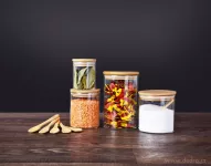 Skleněná dóza s bambusovým víkem BAMBOO & BOROSIL GLASS GoEco®