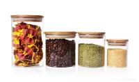 Skleněná dóza s bambusovým víkem BAMBOO & BOROSIL GLASS GoEco®