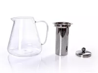 950 ml skleněná konvice s nerezovým sítkem, BOROSIL GLASS