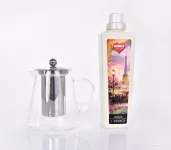 950 ml skleněná konvice s nerezovým sítkem, BOROSIL GLASS